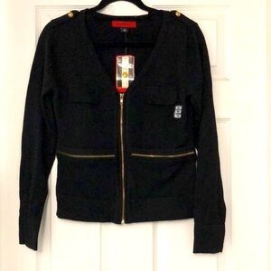 Knitway Knit Zip Up V Neck Sweater Size Medium